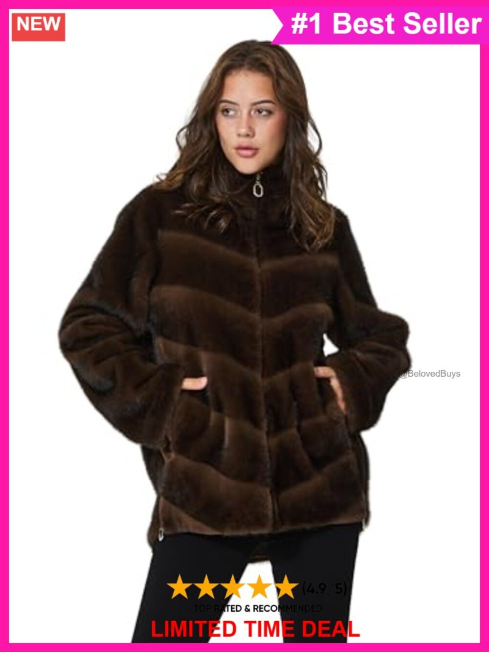 Faux Fur Long Hooded Winter Coat Warm Jacket